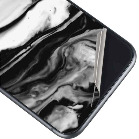 Black and White Marble Ink iPhone 11 Skin